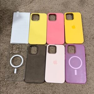 Assortment of iPhone 15 pro max cases & screen protector